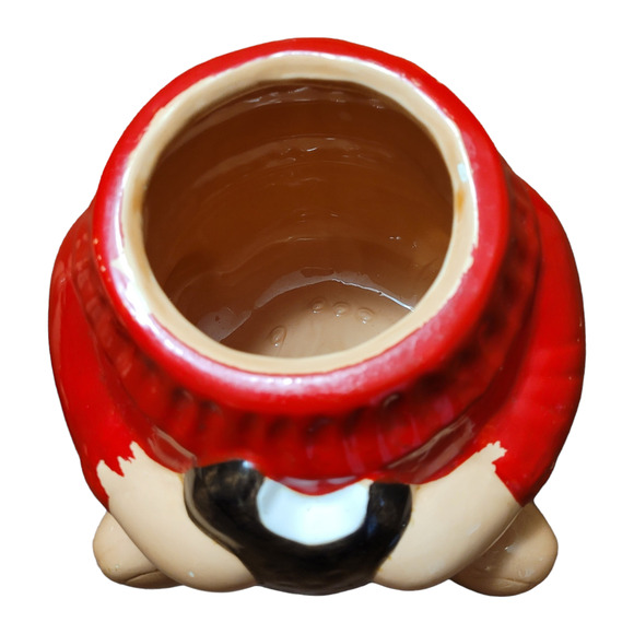 Vintage 13" Ceramic Bear Cookie Jar Red Sweater Taiwan Collectible Kitchenware - Picture 5 of 9
